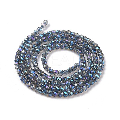 Electroplate Transparent Glass Beads Strands GLAA-H021-01A-FR05-1