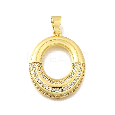Brass Micro Pave Cubic Zirconia Pendants KK-Z104-08G-1