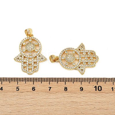 Brass Micro Pave Cubic Zirconia Pendants KK-S526-33G-1