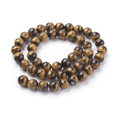 Natural Tiger Eye Beads Strands X-G-G099-10mm-4-1