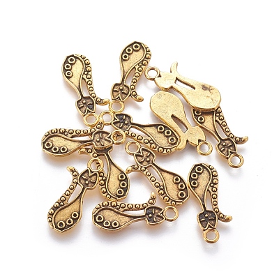 Tibetan Style Alloy Kitten Pendant Settings for Enamel PALLOY-A15359-AG-1