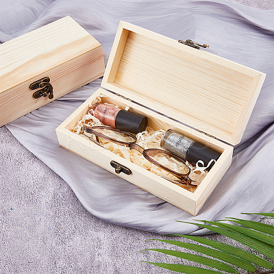 Rectangle Unfinished Wood Craft Storage Boxes CON-WH0095-57-1