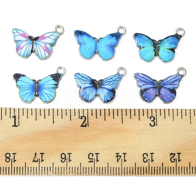 12Pcs 6 Colors Printed Alloy Pendants FIND-FS0001-29-1