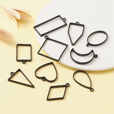 10Pcs Alloy Open Back Bezel Pendants PALLOY-YWC0002-02EB-1