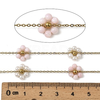 Handmade 304 Stainless Steel Beaded Chains CHS-L031-11G-04-1