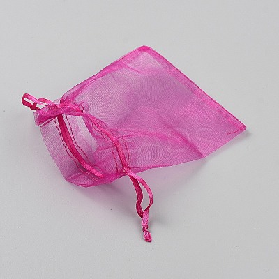 Rectangle Organza Drawstring Gift Bags with Ribbon OP-WH20005-01F-1