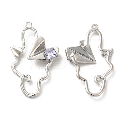 Glass Paper Plane Pendant PALLOY-K001-075P-03-1