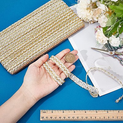 11M Polyester Curtain Lace Trimmer Ribbon OCOR-WH0082-33B-1