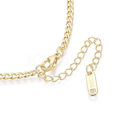 Ion Plating(IP) 3MM 304 Stainless Steel Curb Chain Necklaces NJEW-N059-01G-1