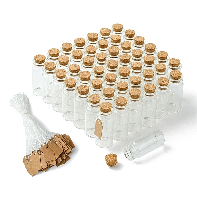 100Pcs 2 Styles Glass Cork Bead Containers CON-YW0001-61-1