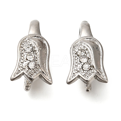PVD Vacuum Plating & Long-Lasting Plated Brass with Rhinestone Pinch Bails KK-S402-06F-NR-1
