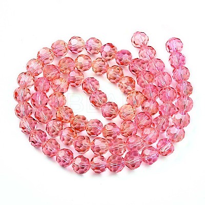 Baking Paint Transparent Glass Beads Strands DGLA-A035-T10mm-A01-1