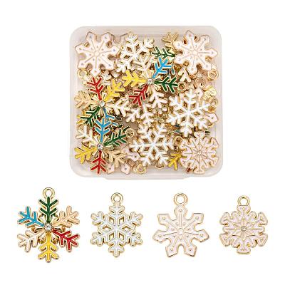24Pcs 4 Style Alloy Enamel Pendants FIND-LS0001-10-NR-1