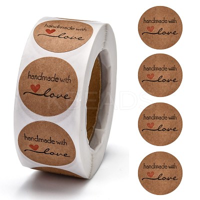 Self-Adhesive Kraft Paper Gift Tag Stickers DIY-G013-A01-1