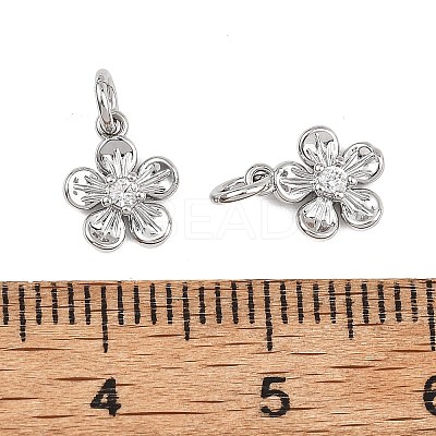 SHEGRACE Valentine's Day Brass Clear Cubic Zirconia Charms XGRQ3P737-577P-1