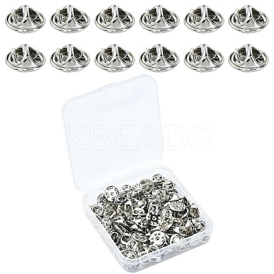 100Pcs Brass Butterfly Clutches Pin Backs KK-YW0002-28P-1