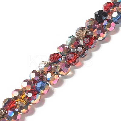 Transparent Electroplated Glass Beads Strands GLAA-G097-04B-1