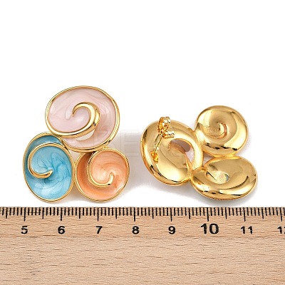304 Stainless Steel Enamel Spiral Stud Earrings for Women EJEW-A138-03G-1