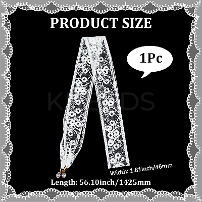 1Pc Cotton Polyester Lace Headbands for Women AJEW-CY0001-73B-1