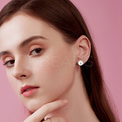 Stainless Steel Half Round Stud Earring Findings STAS-SP0002-03-1