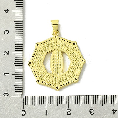Real 18K Gold Plated Brass Micro Pave Cubic Zirconia Pendants KK-H472-14G-14-1