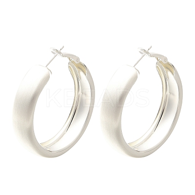 Brass Ring Hoop Earrings for Women EJEW-A121-17B-S-1