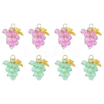 10Pcs 2 Colors Imitation Jade Glass Pendants FIND-CJ0002-05-1