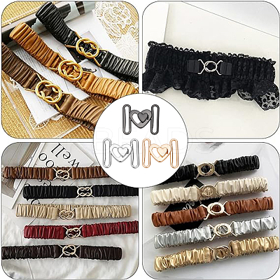6Pcs 3 Colors Heart Alloy Belt Strap Buckles FIND-WR0010-57-1