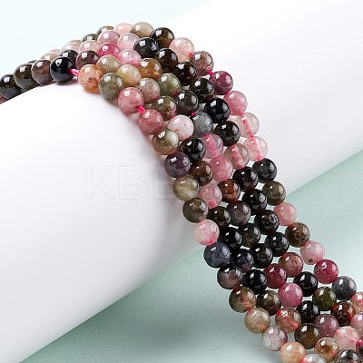 Natural Multicolor Tourmaline Beads Strands G-G446-4mm-03-1