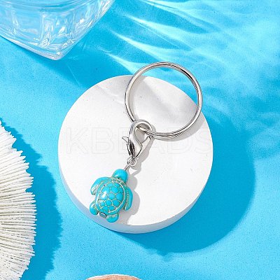 Turtle Dyed Synthetic Turquoise Keychain KEYC-JKC00962-01-1