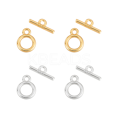 4 Sets 2 Style Sterling Silver Toggle Clasps STER-PH0003-87-1