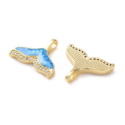 Brass Micro Pave Clear Cubic Zirconia Pendants KK-S048-05G-1