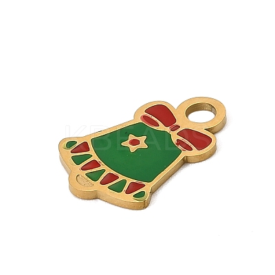 Christmas 304 Stainless Steel Enamel Charms LS-STAS-I356-02G-07-1