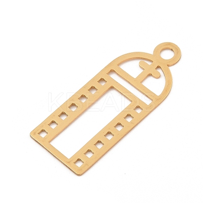 201 Stainless Steel Big Pendants STAS-Z109-13G-1