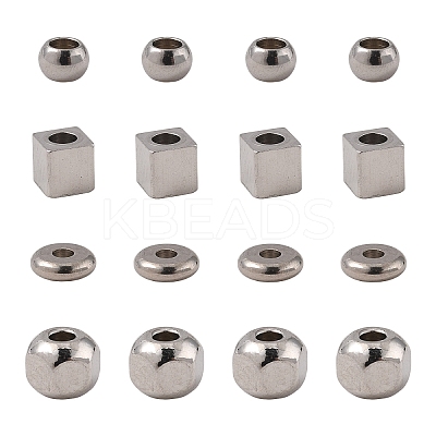 100Pcs 4 Style 304 Stainless Steel Spacer Beads STAS-YW0002-81-1