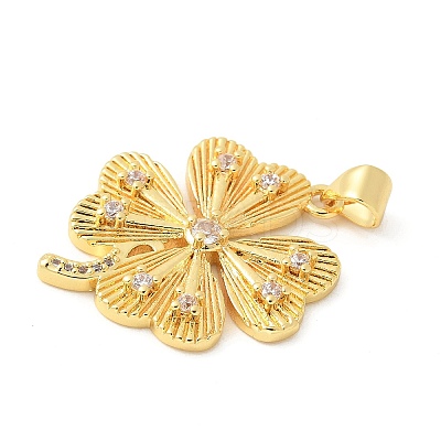 Brass Micro Pave Cubic Zirconia Pendants KK-U053-23G-1