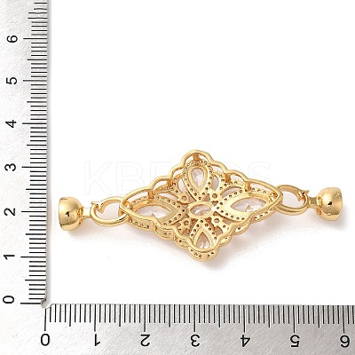 Brass Micro Pave Clear Cubic Zirconia Fold Over Clasps KK-A227-03G-1