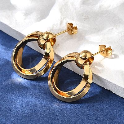201 Stainless Steel Earrings EJEW-Q026-02G-A-1