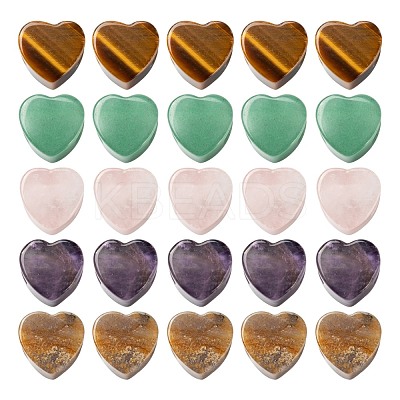 Valentine's Day Theme 10Pcs 5 Style Natural Gemstone European Beads G-LS0001-71-1