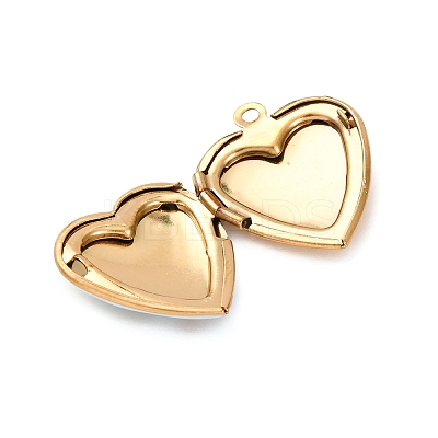 304 Stainless Steel Heart Locket Pendants STAS-Z168-02G-03-1