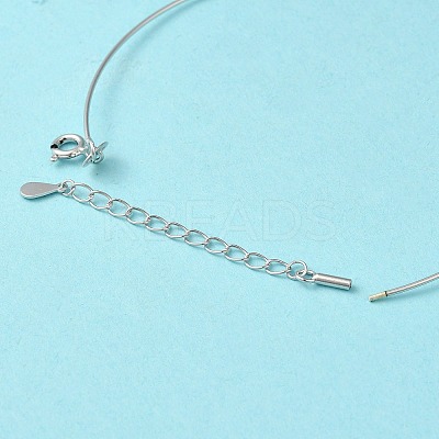 Anti-Tarnish Rhodium Plated 925 Sterling Silver Bangles LS-BJEW-G681-01A-P-1