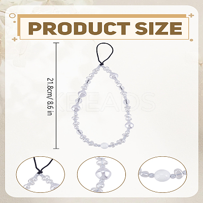 1Pc Glass & Imitation Pearls Beaded Mobile Straps for Women AJEW-LP0004-52-1