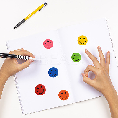 Round Dot Paper Self-adhesive Smiling Face Reward Stickers PW-WG51572-01-1