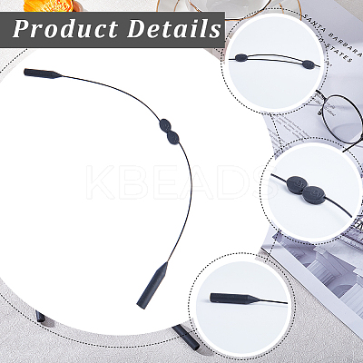 4Pcs 2 Styles Silicone Adjustable No Tail Glasses Neck Strap AJEW-GF0007-53-1
