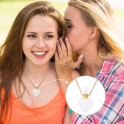 1Pc Natural Quartz Crystal Perfume Bottle Necklaces NJEW-PH0001-37A-02-1