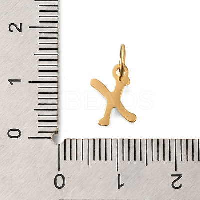 Ion Plating(IP) 304 Stainless Steel Enamel Alphabet Charms STAS-F308-02G-X-1