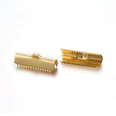304 Stainless Steel Ribbon Crimp Ends STAS-P210-35G-1