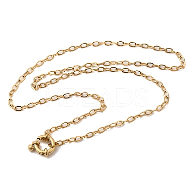 304 Stainless Steel Cable Chain Necklaces with Spring Ring Clasps for Women X-NJEW-Z091-15G-1