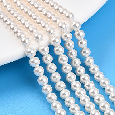 Baking Paint Pearlized Glass Pearl Bead Strands HY-N002-5mm-A11-1