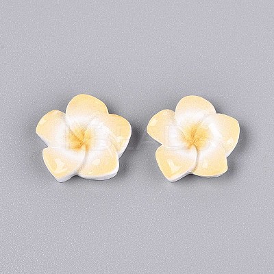 Plumeria Flower Opaque Resin Cabochons CRES-T025-30B-02-1